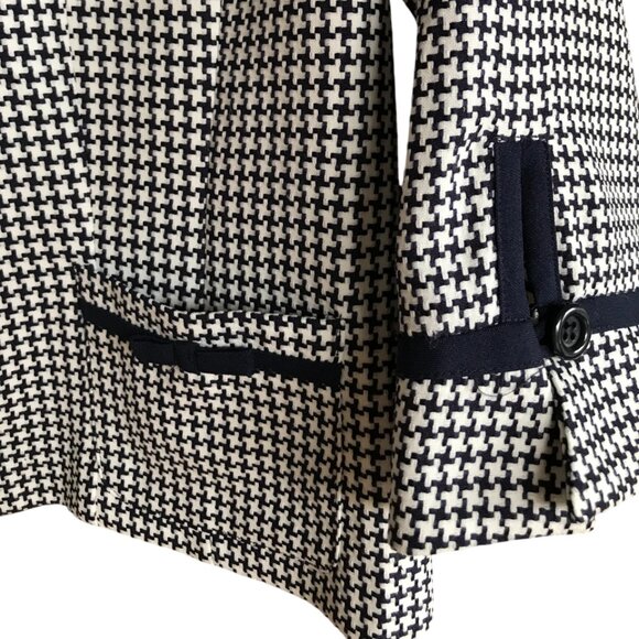 Sag Harbor Vintage Houndstooth Blazer: 80s Black White Textured Jacket, Size 8 - Picture 11 of 14